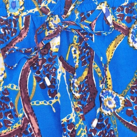 Lili Sport Shorts Size 3X Womens Blue Seaweed Graphic Print Rayon Drawstring - Picture 2 of 10